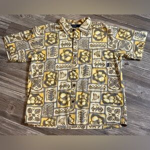 Patagonia 1997 Vintage Shark Print Cotton Button Up Made In Hong Kong Sz M